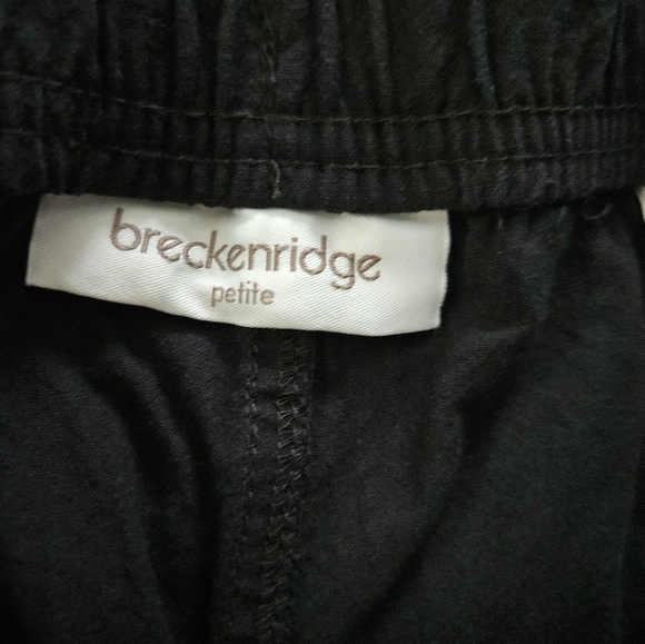Breckenridge Black Casual Drawstring Capri Pants Size P/M - Picture 9 of 11